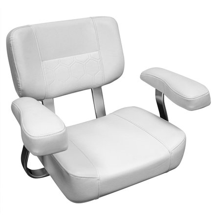 KD MUEBLES DE COMEDOR Deluxe Helm Chair with Arms, Brite White KD2688030